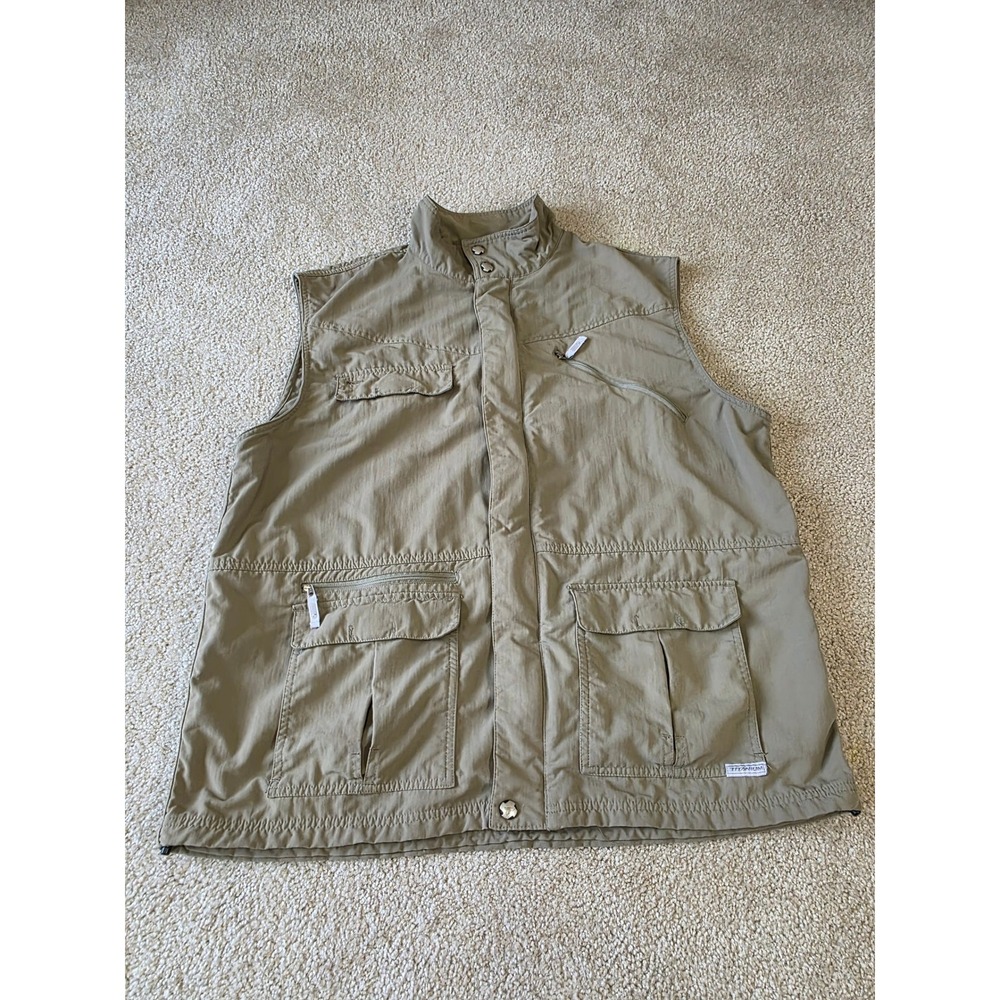 Columbia Titanium Mens XXL Utility Fishing Vest Tan Khaki Multi-Pocket Vented